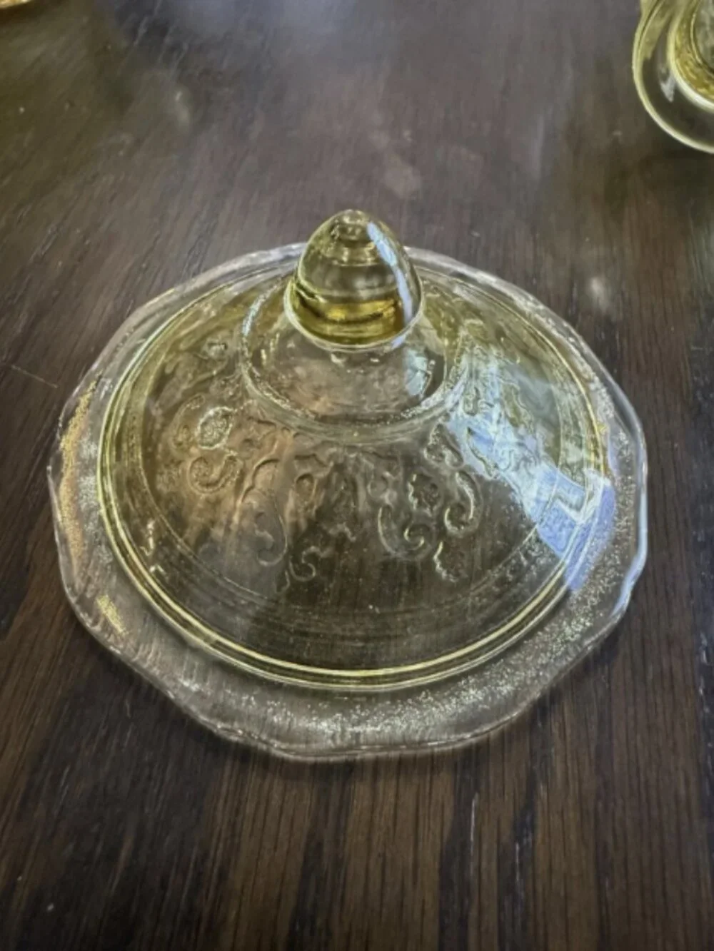Federal Patrician Amber Depression Glass Creamer and Sugar Bowl with Lid